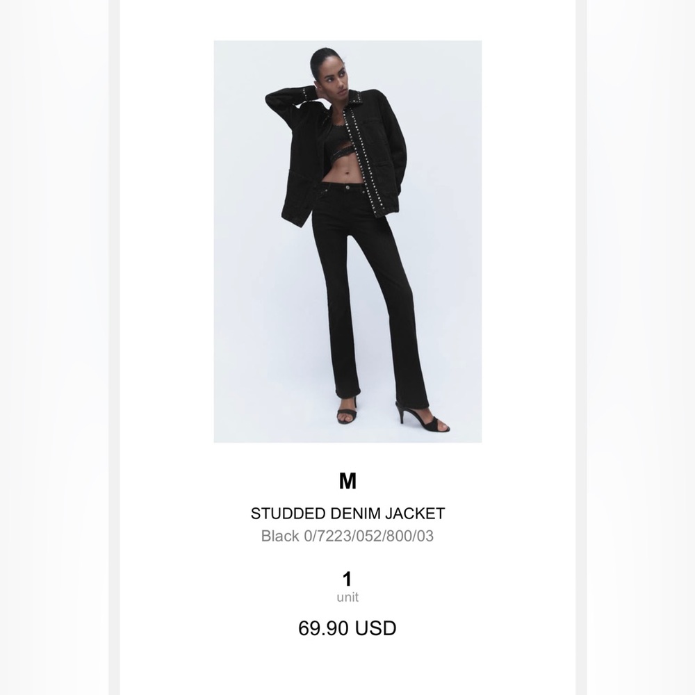 Zara studded jean jacket/over shirt. NWT. Size Medium